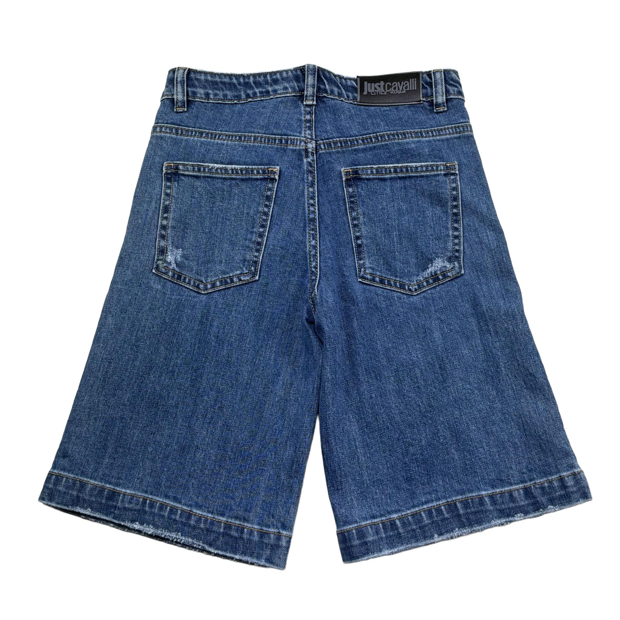 Just Cavalli Bermuda In Denim Tinta Unita con Girovita Regolabile per Bambino JBP26111BE BLU JUST CAVALLI 
