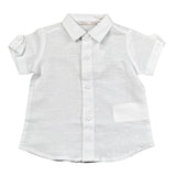 Mini Banda Camicia Mezza Manica Tinta Unita per Neonato 3B604 BIANCO MINI BANDA 