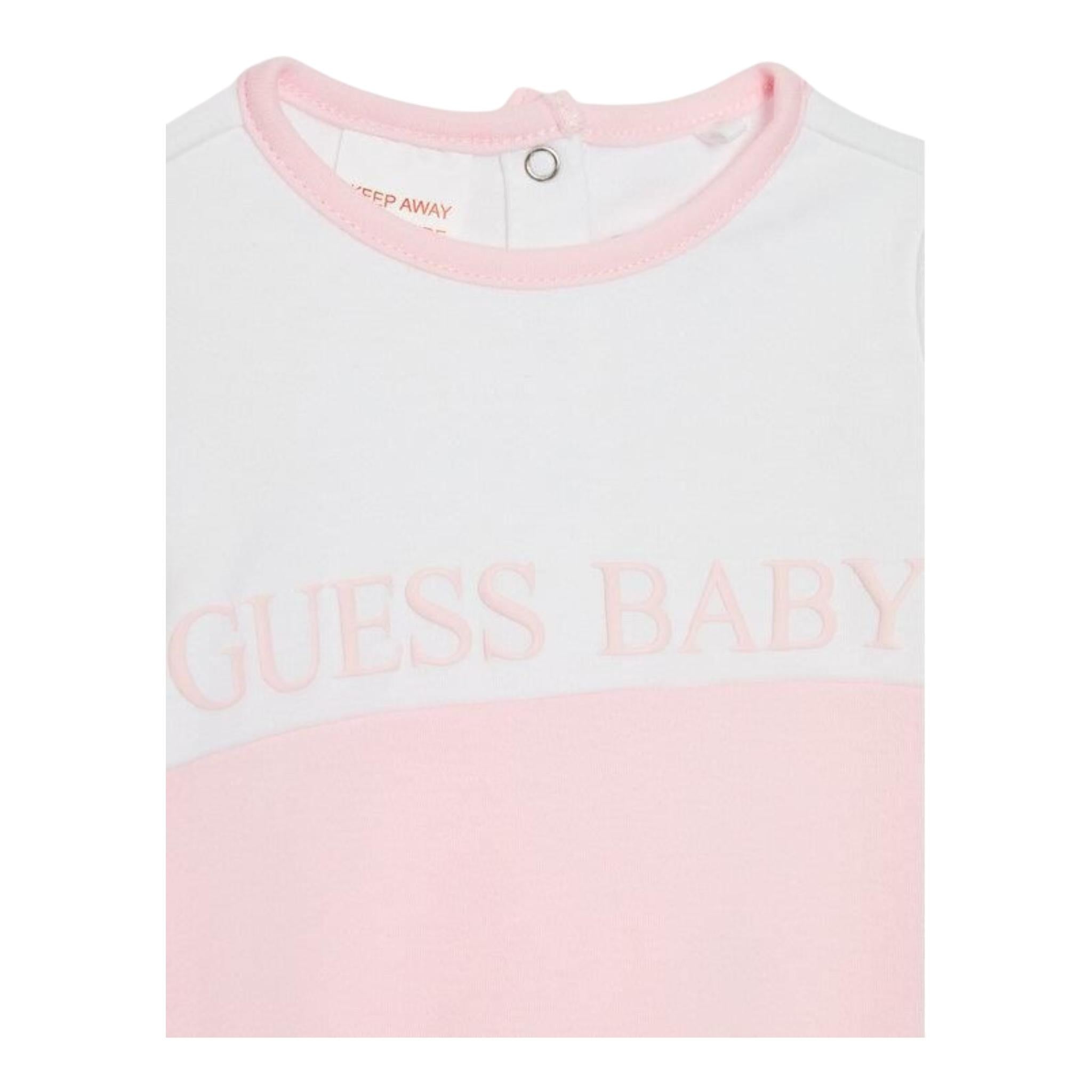 Guess Tutina Tinta Unita con Stampa per Neonata H2YW05KA6W3 ROSA GUESS 