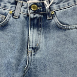 LU LU BY MISS GRANT jeans tinta unita modello a palazzo Azzurro per Bambina LL3118 AZZURRO LU LU BY MISS GRANT 