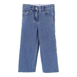 Stella Mccartney Jeans Tinta Unita con Logo Laterale per Bambina TW6E40 BLU STELLA McCARTNEY 