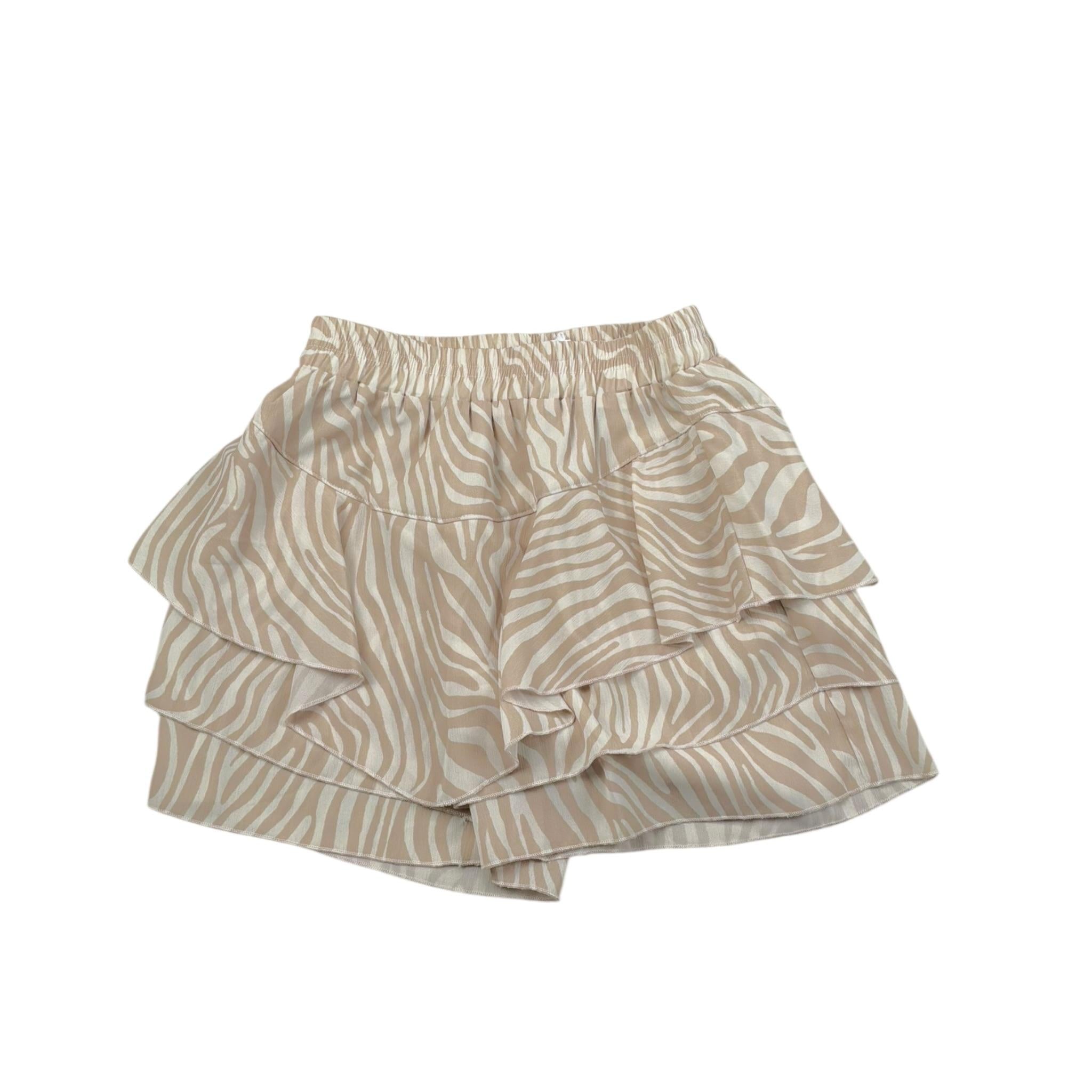 Y-Clu Short Tinta Unita con Fantasia Zebrata per Bambina Y21002 BEIGE Y-CLU 