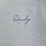 Dondup Felpa Girocollo Tinta Unita con Brillantini per Bambina DFFE016 BIANCO DONDUP 