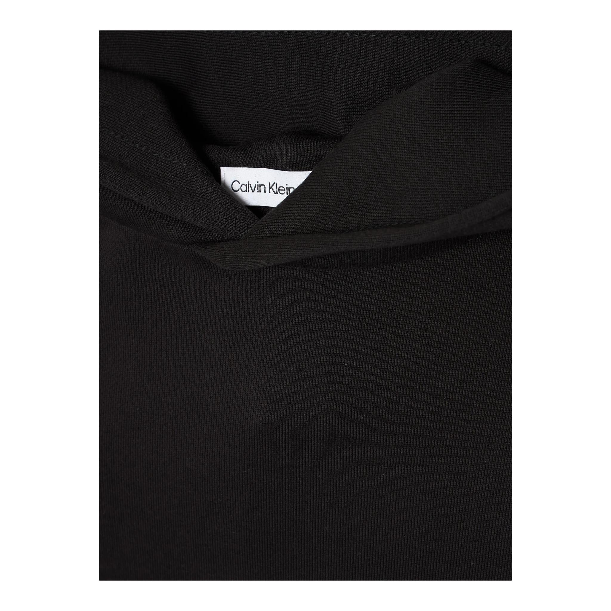 CALVIN KLEIN felpa tinta unita con cappuccio Nero per Bambina IB0IB01114 NERO CALVIN KLEIN 