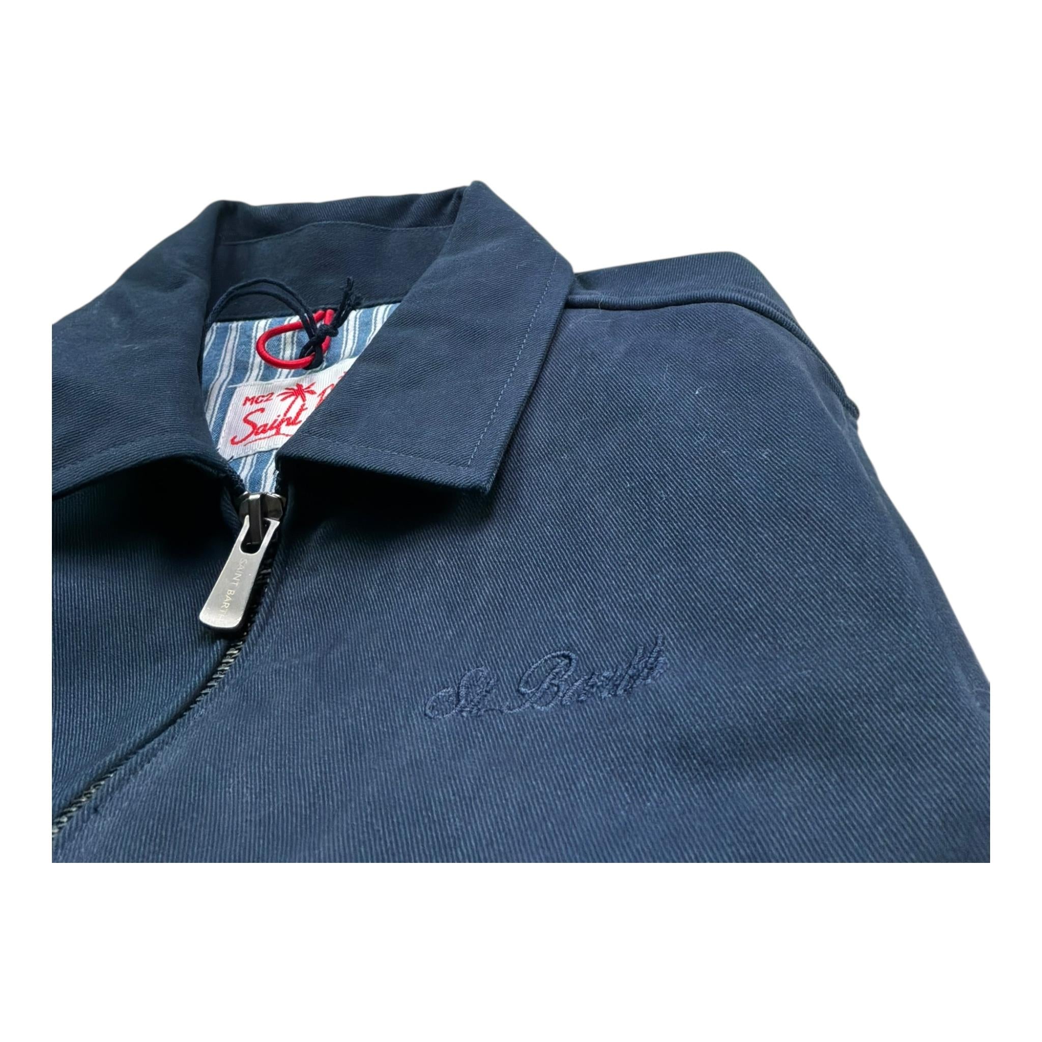 Saint Barth Giubbino Tinta Unita con Zip per Bambino 00097L BLU SAINT BARTH 