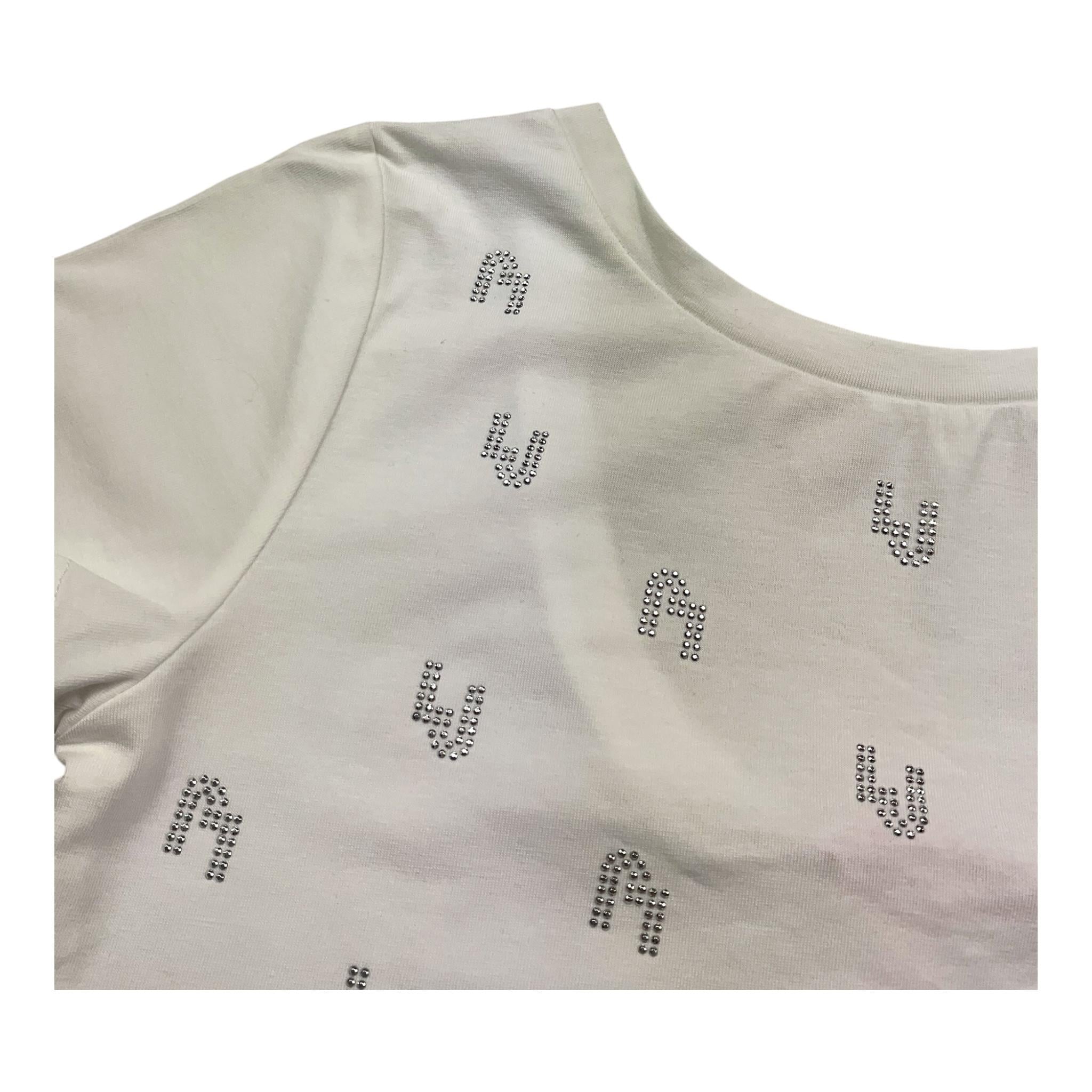 Liu Jo T-Shirt Girocollo Tinta Unita con Stampa Logo per Bambina GA5159 BIANCO LIU JO 
