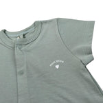 Petit Bateau Pagliaccetto Mezza Manica tinta unita Verde per Neonato A0A8X VERDE PETIT BATEAU 