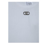 Liu Jo Canotta Tinta Unita con Logo per Bambina GA5041X BIANCO LIU JO 