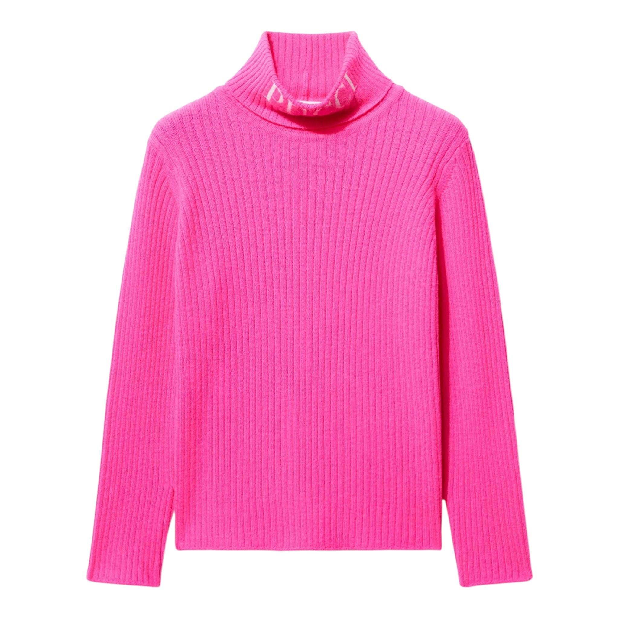 EMILIO PUCCI maglia a costine collo alto tinta unita Fuxia per Bambina PT9A60 FUXIA EMILIO PUCCI 