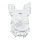 Babidu Pagliaccetto Tinta Unita con Fiocco per Neonata 32405 BIANCO BABIDU 