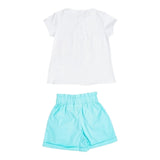 Sarabanda Completo 2 Pezzi T-Shirt-Short per Neonata 0B213N BIANCO/AZZURRO SARABANDA 