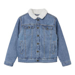 NAME.IT giubbino in denim tinta unita con pelliccia Azzurro per Bambino 13235075 AZZURRO NAME.IT 