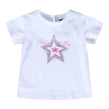 Marc Ellis T-Shirt Girocollo Tinta Unita con Brillantini per Neonata JMNTS16778N BIANCO MARC ELLIS 