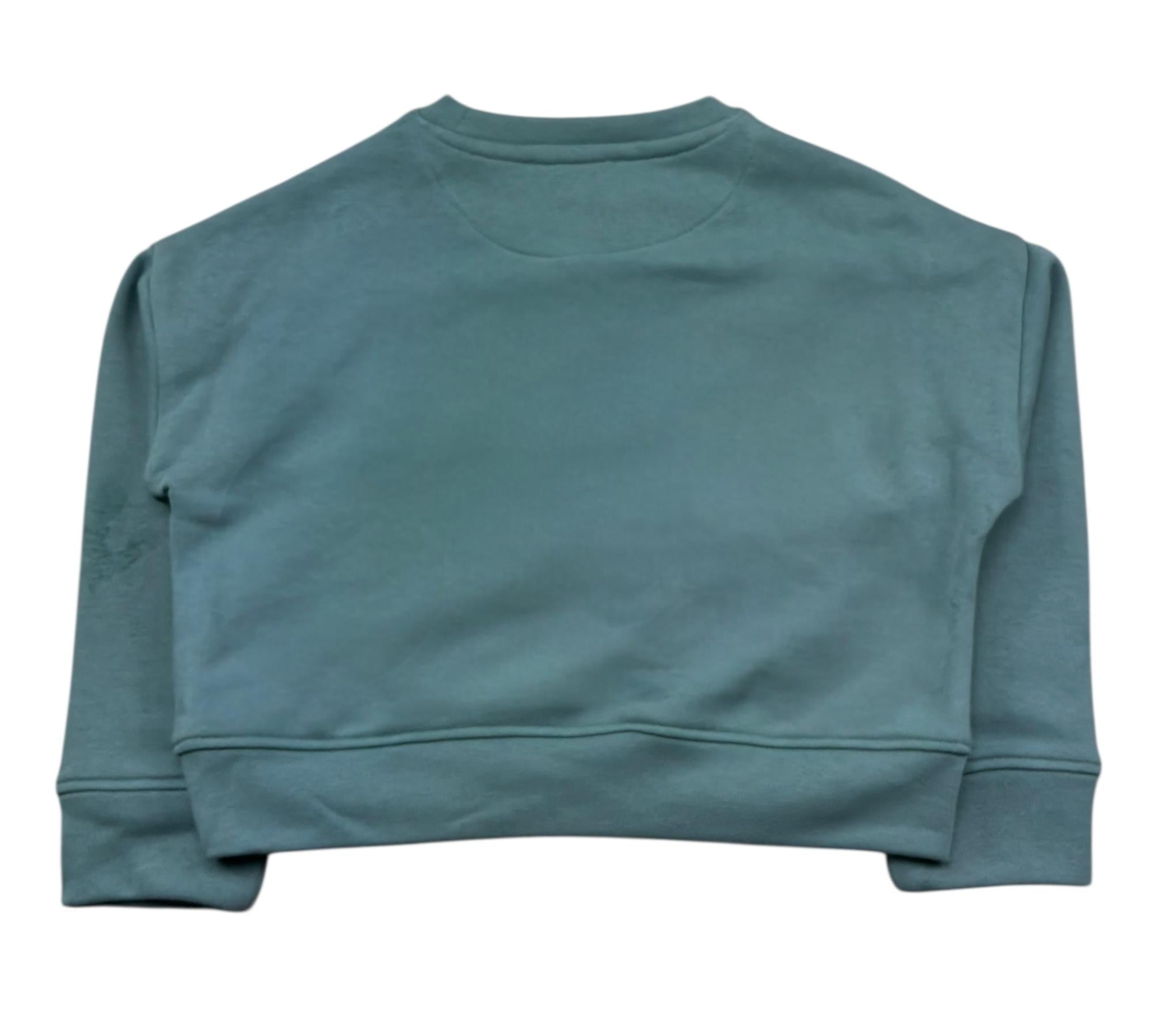 Trussardi Felpa Chiusa Girocollo Tinta Unita con Stampa per Bambina TGP26002FE VERDE TRUSSARDI 