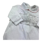 Isabel & Martinez Tutina Manica Lunga Tinta Unita con Ricami per Neonata IM25N435 BIANCO ISABEL & MARTINEZ 