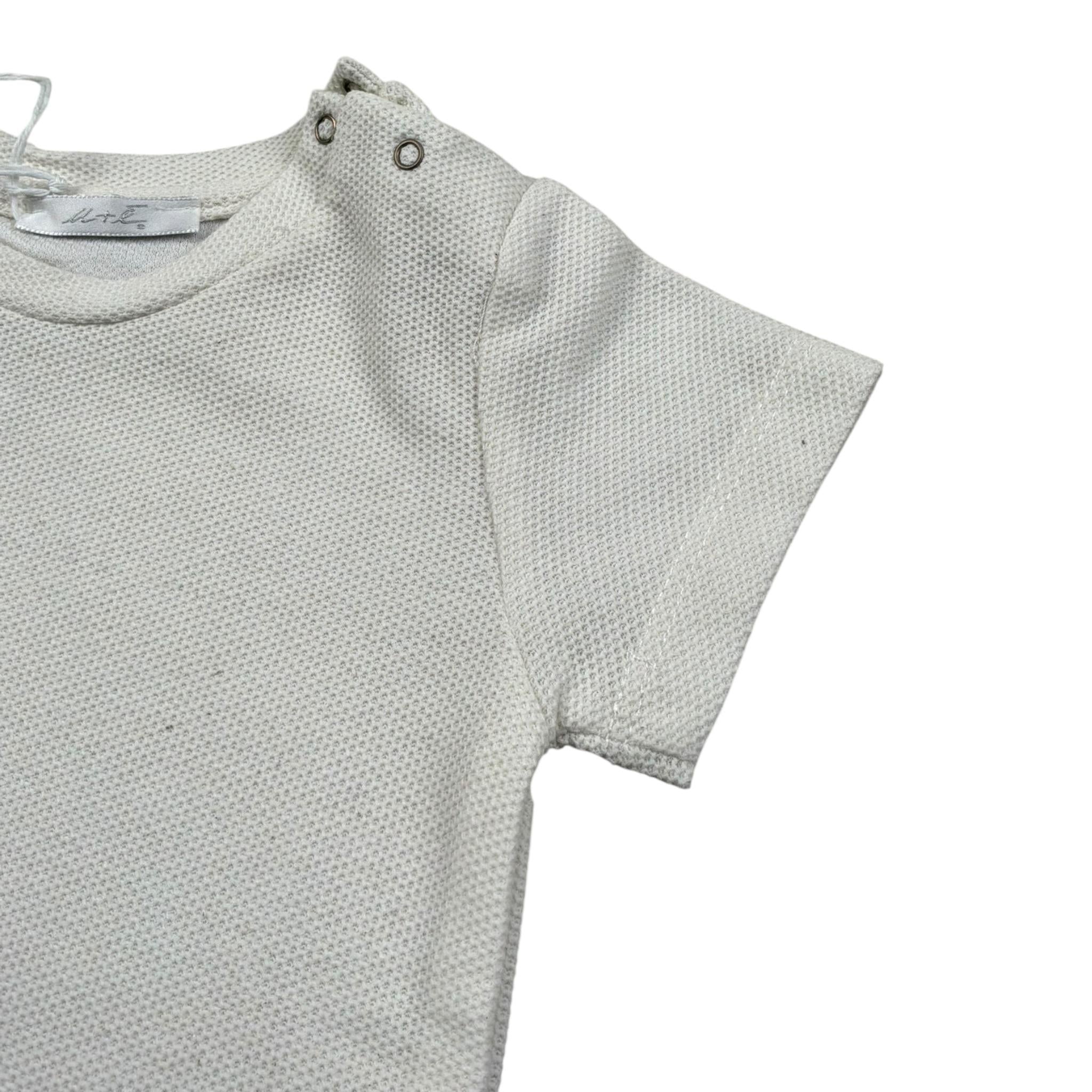 M+E' T-Shirt Girocollo Tinta Unita per Neonato UEM0575 PANNA M+E' 