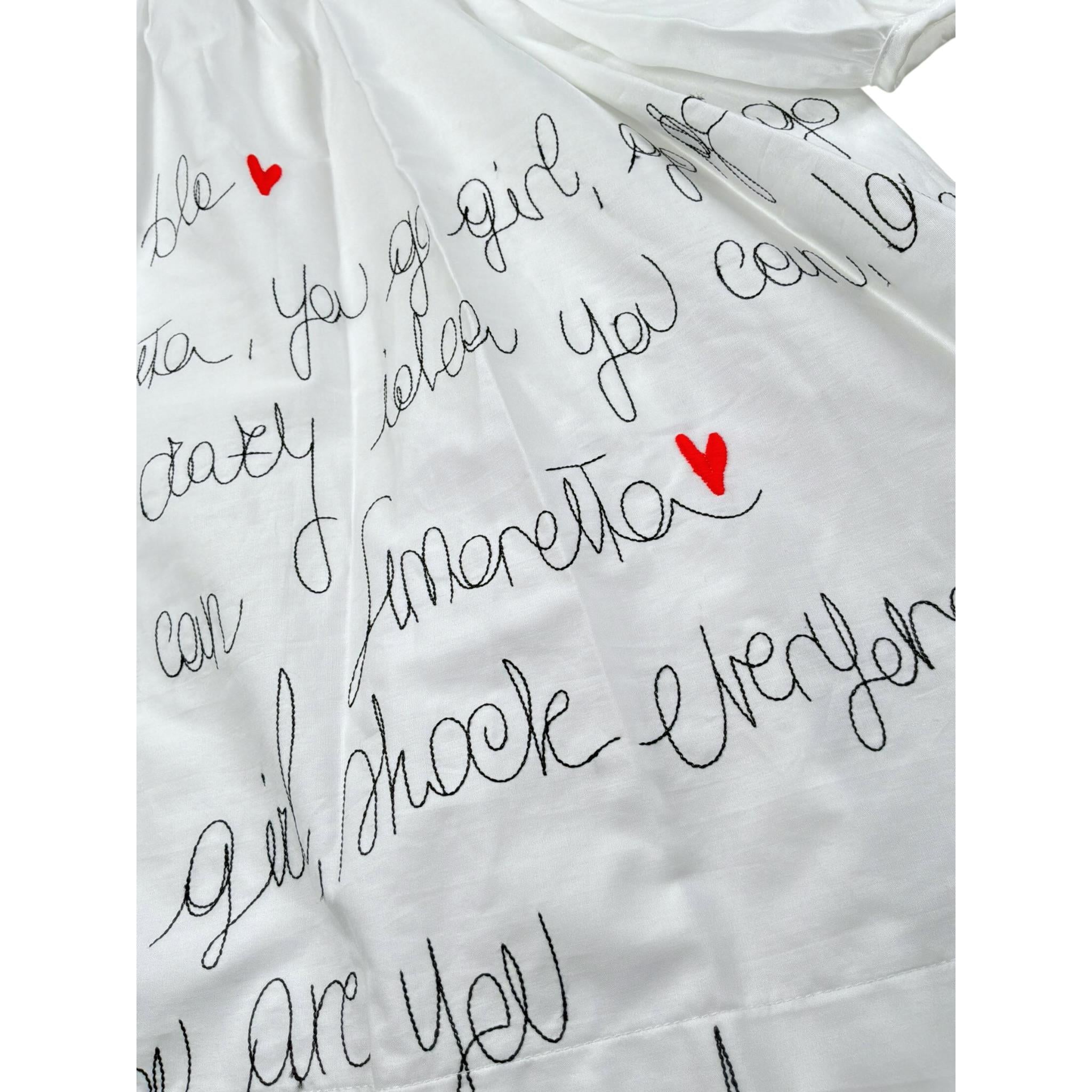 Simonetta Abito Tinta Unita con Stampa per Bambina SW1B53 BIANCO SIMONETTA 