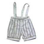Manuel & Frank Salopette Tinta Unita con Fantasia A Righe per Neonato MF2483I BIANCO/BEIGE MANUEL & FRANK 