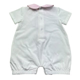 Le Bebe Pagliaccetto Mezza Manica Tinta Unita con Stampa per Neonata LBG6261 BIANCO LE BEBE 