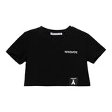 Patrizia Pepe T-Shirt Girocollo Tinta Unita Modello Crop per Bambina 7M0908 NERO PATRIZIA PEPE 