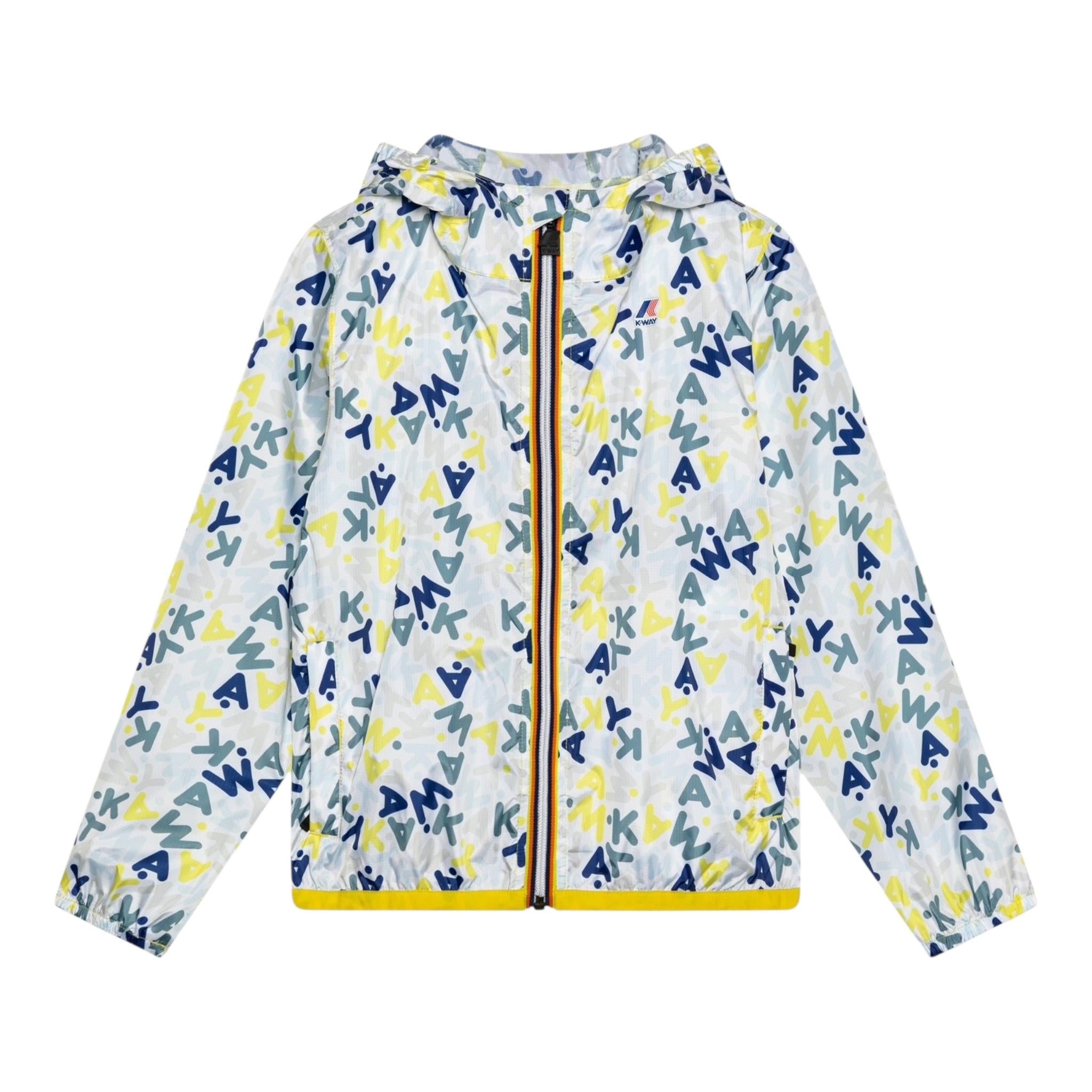 K-Way Giubbino Stampa Fantasia con Loghi per Bambino K2148SW BIANCO K-WAY 