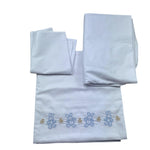 Le Bebe' Lenzuola Set 3 Pezzi Tinta Unita con Stampa per Neonato LBB5301 BIANCO LE BEBE' 