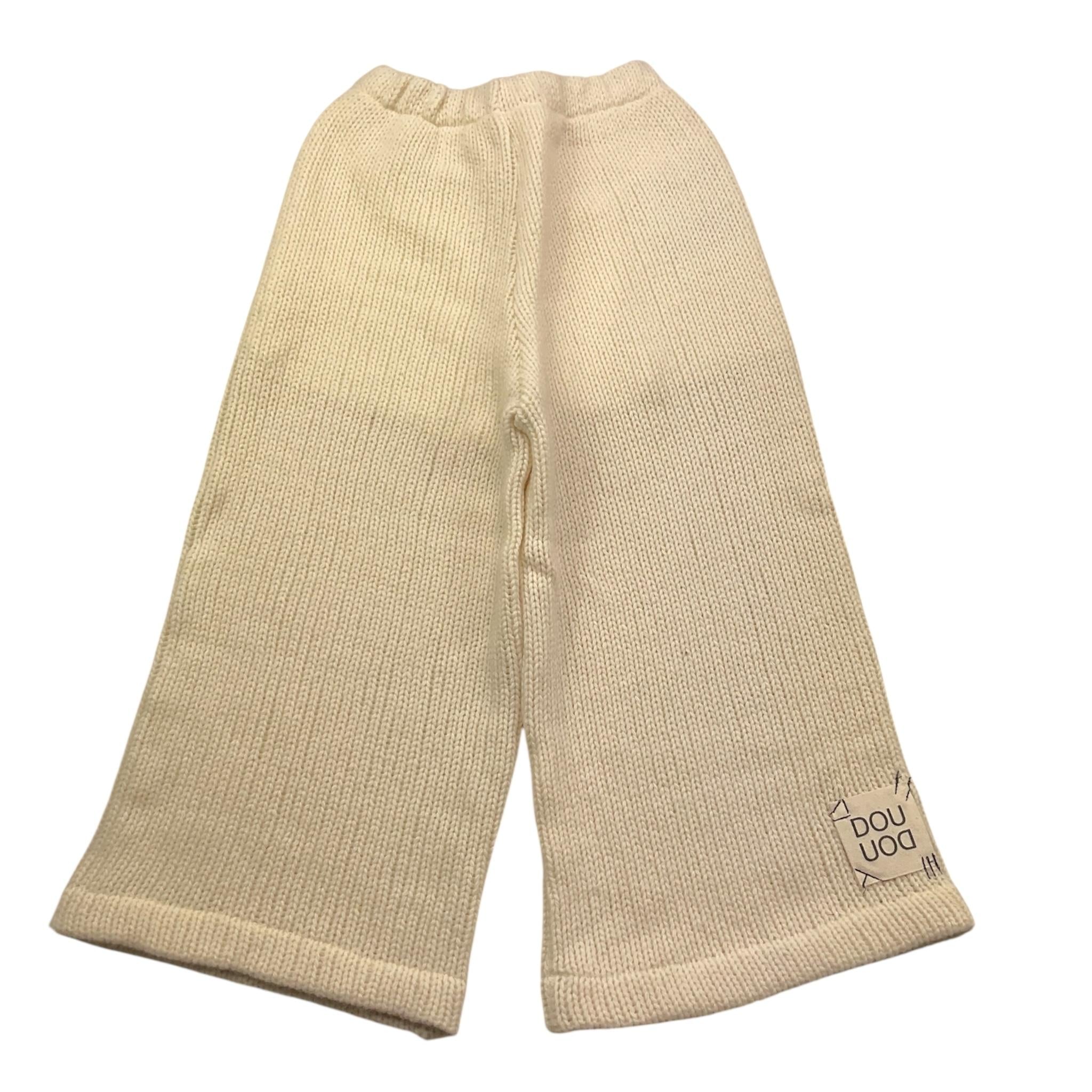 DOU DOU pantalone tinta unita modello a zampa Panna per Bambina DV6B30X PANNA DOU DOU 
