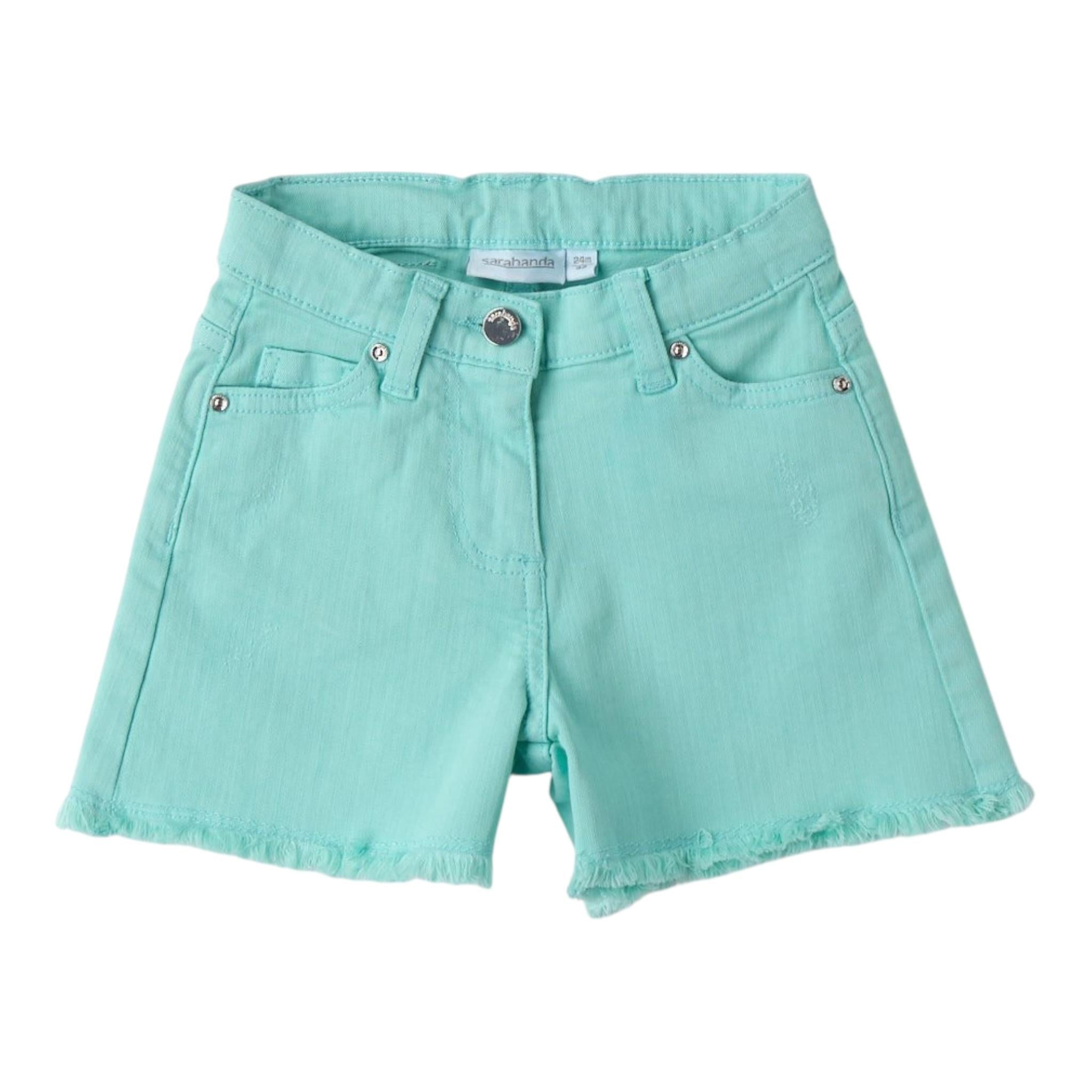 Sarabanda Short tinta unita con Girovita Regolabile Verde Acqua per Bambina 0B222XJ VERDE ACQUA SARABANDA 