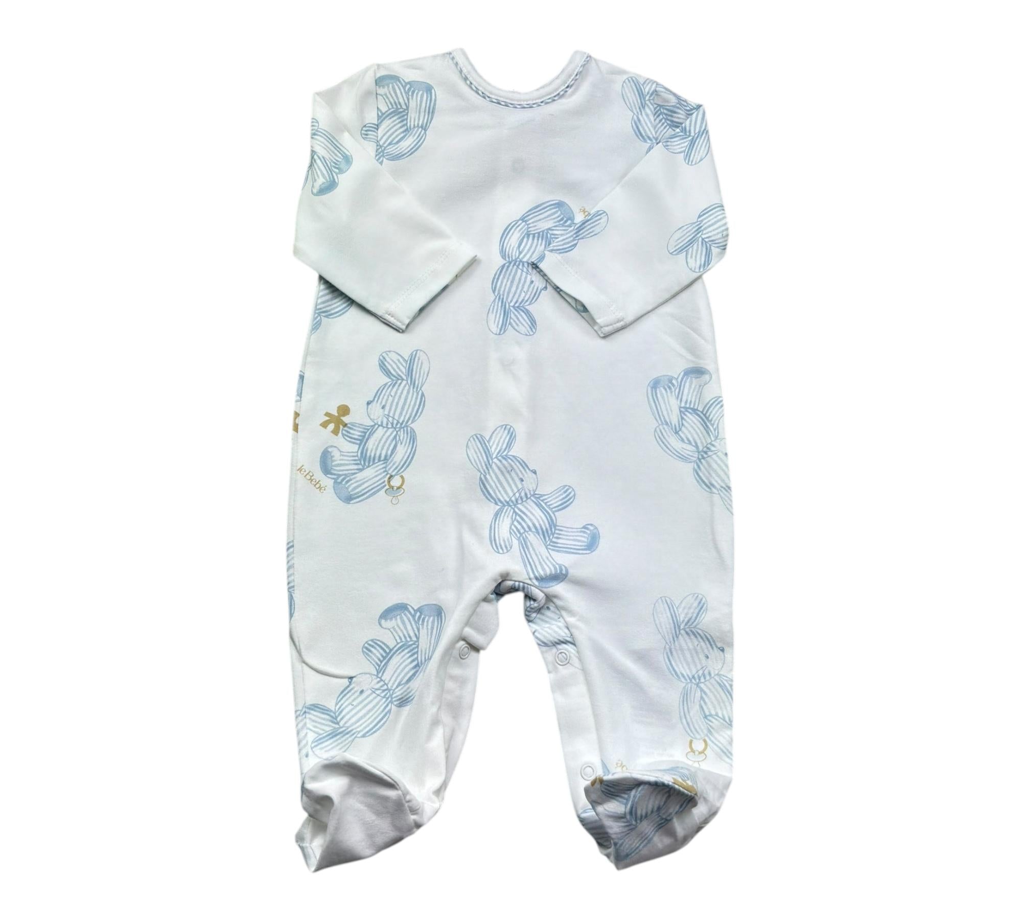 Le Bebe Tutina Manica Lunga Tinta Unita con Stampe per Neonato LBB5256 BIANCO LE BEBE 