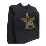 MARC ELLIS felpa chiusa girocollo tinta unita con paillettes Nero per Neonata JMNST15789 NERO MARC ELLIS 