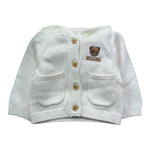 Moschino Cardigan Tinta Unita con Cappuccio per Neonata MUW00X PANNA MOSCHINO 