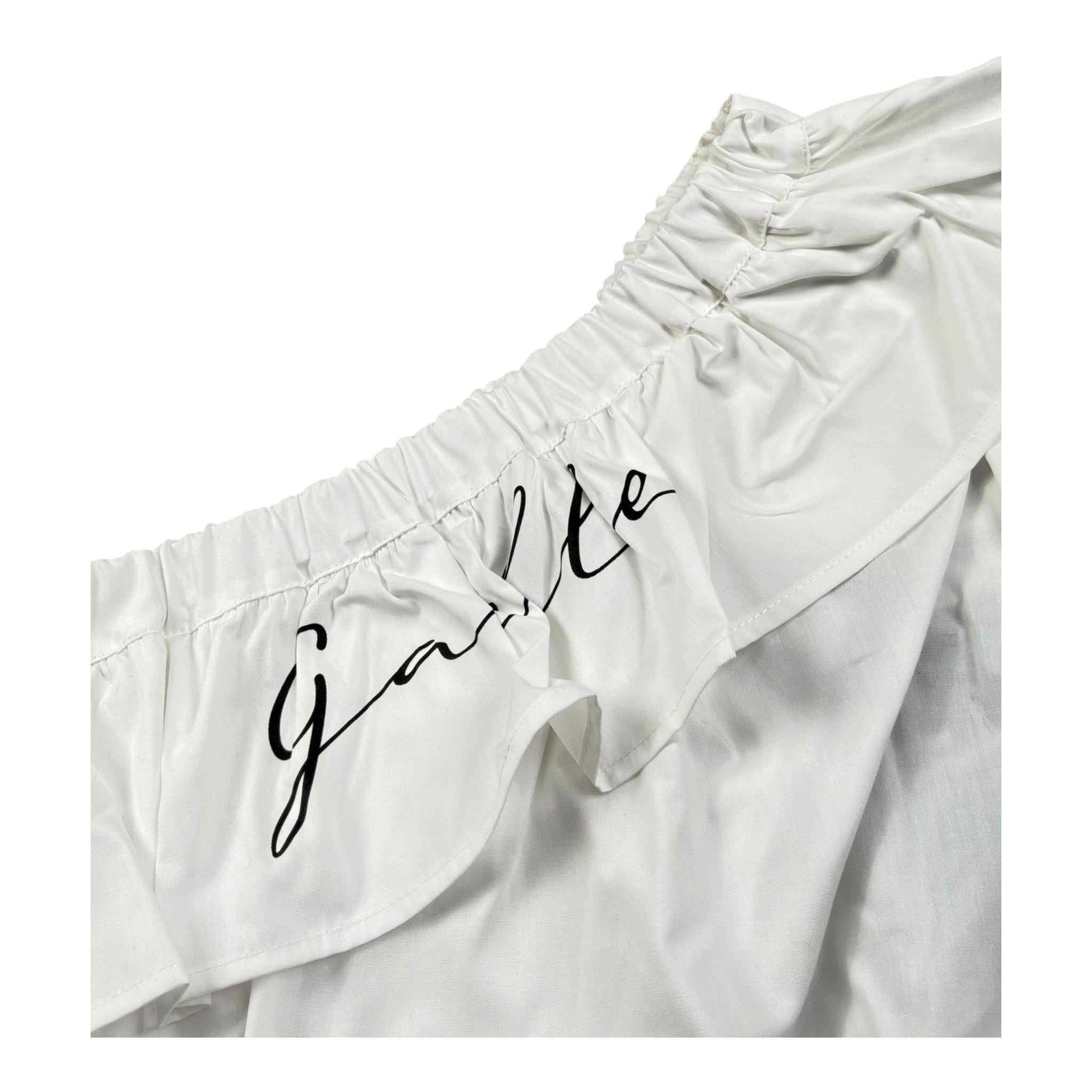 Gaelle Top Tinta Unita Monospalla per Bambina 2746M00346 BIANCO GAELLE 