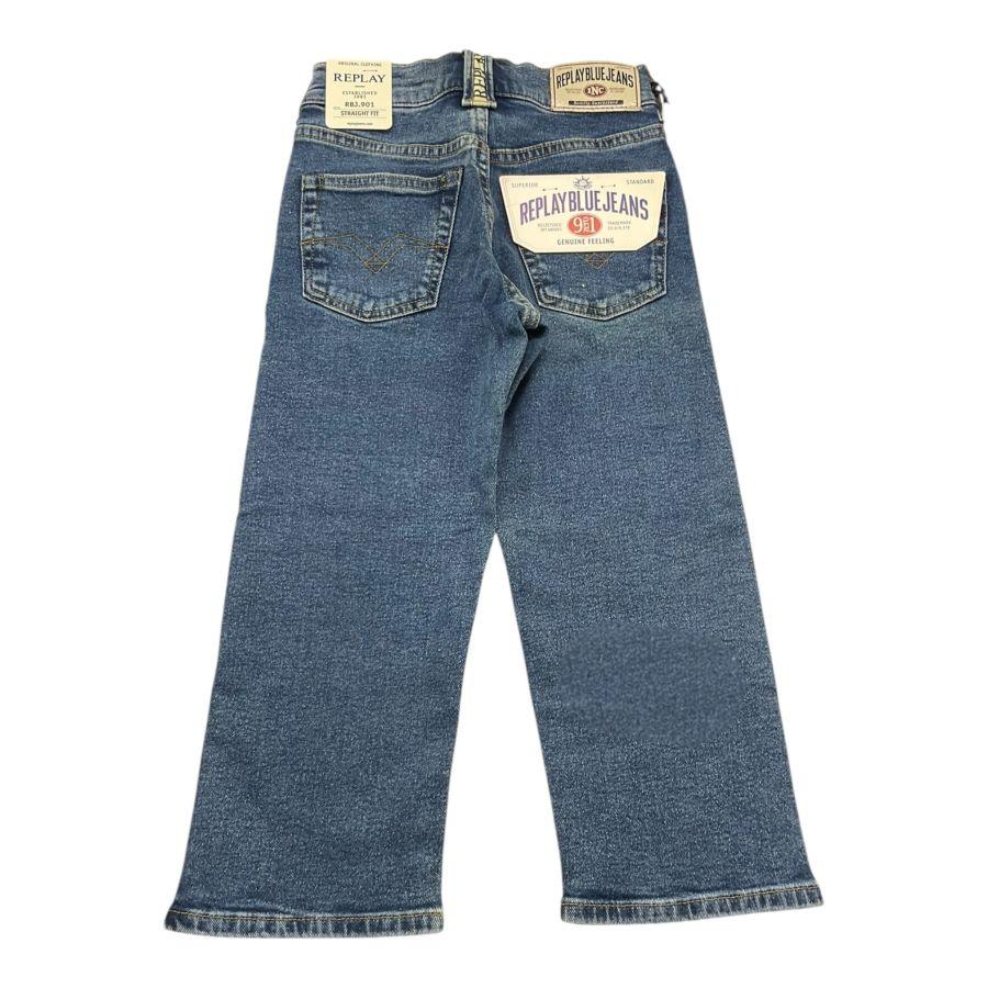 Replay Jeans Tinta Unita con Girovita Regolabile per Bambino SB9Z1 BLU REPLAY 