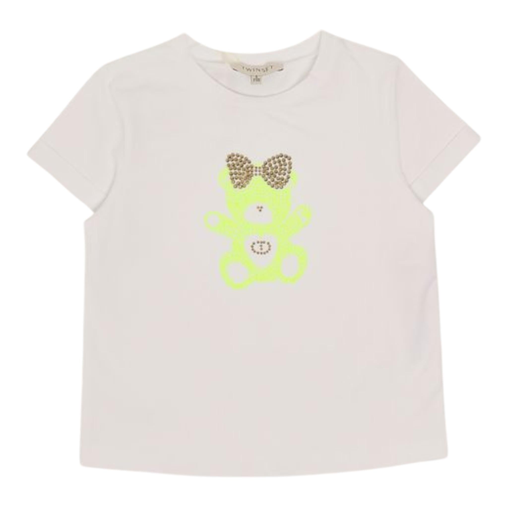 Twinset T-Shirt Tinta Unita con Stampa per Bambina 251GJ2488 BIANCO TWINSET 