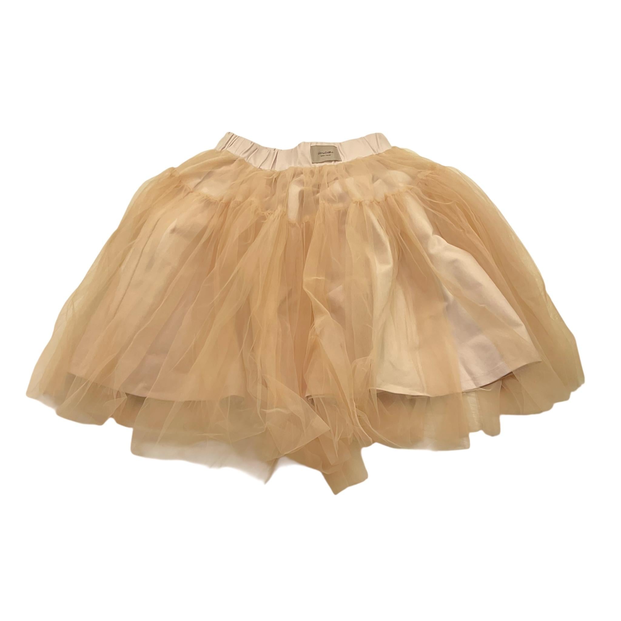 @MADILLY gonna tinta unita con tulle e elastico in vita Beige per Bambina 01892 BEIGE @MADILLY 
