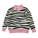 SAINT BARTH maglia modello polo bicolore con fantasia zebrata Bianco/nero per Bambina HADIDY BIANCO/NERO SAINT BARTH 