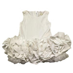 Fun & Fun Abito Giromanica Tinta Unita con Rose per Bambina FNCBDR2906J BIANCO FUN & FUN 