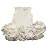 Fun & Fun Abito Giromanica Tinta Unita con Rose per Bambina FNCBDR2906J BIANCO FUN & FUN 