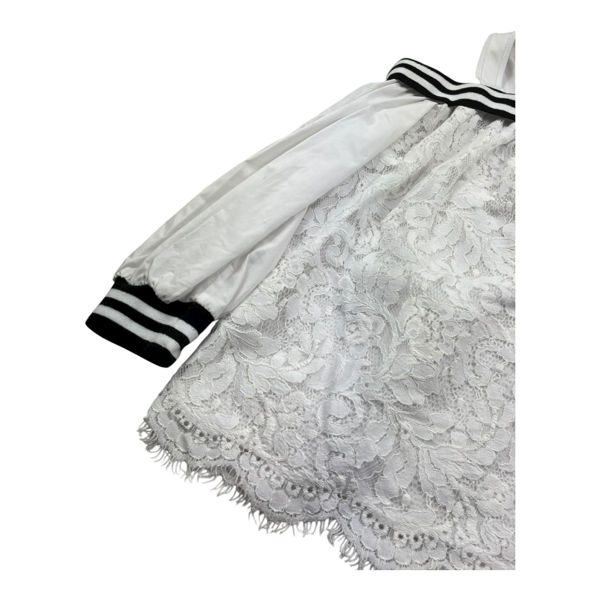 Monnalisa Top Manica Lunga Tinta Unita con Ricami per Bambina 493300 BIANCO MONNALISA 