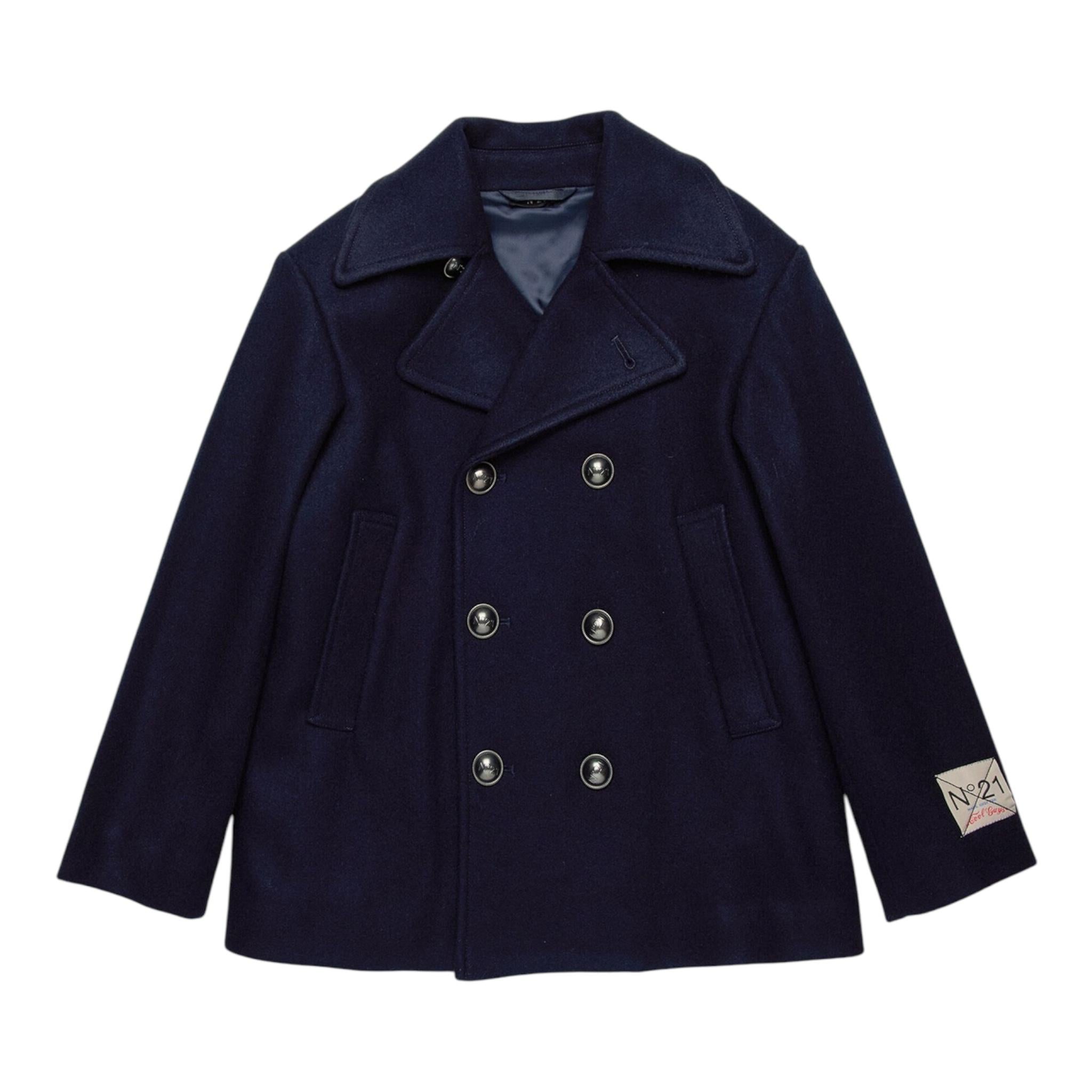 N°21 cappotto tinta unita doppiopetto Blu per Bambino N21939 BLU N°21 