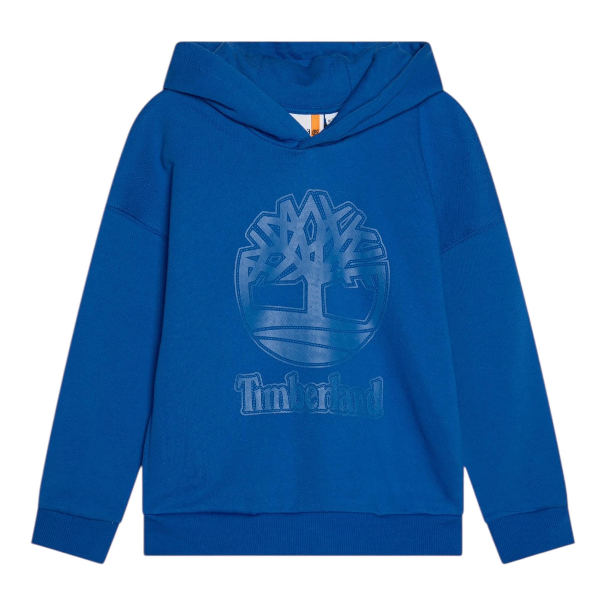 Timberland Felpa Chiusa con Cappuccio Tinta Unita con Logo per Bambino T60449 BLU TIMBERLAND 