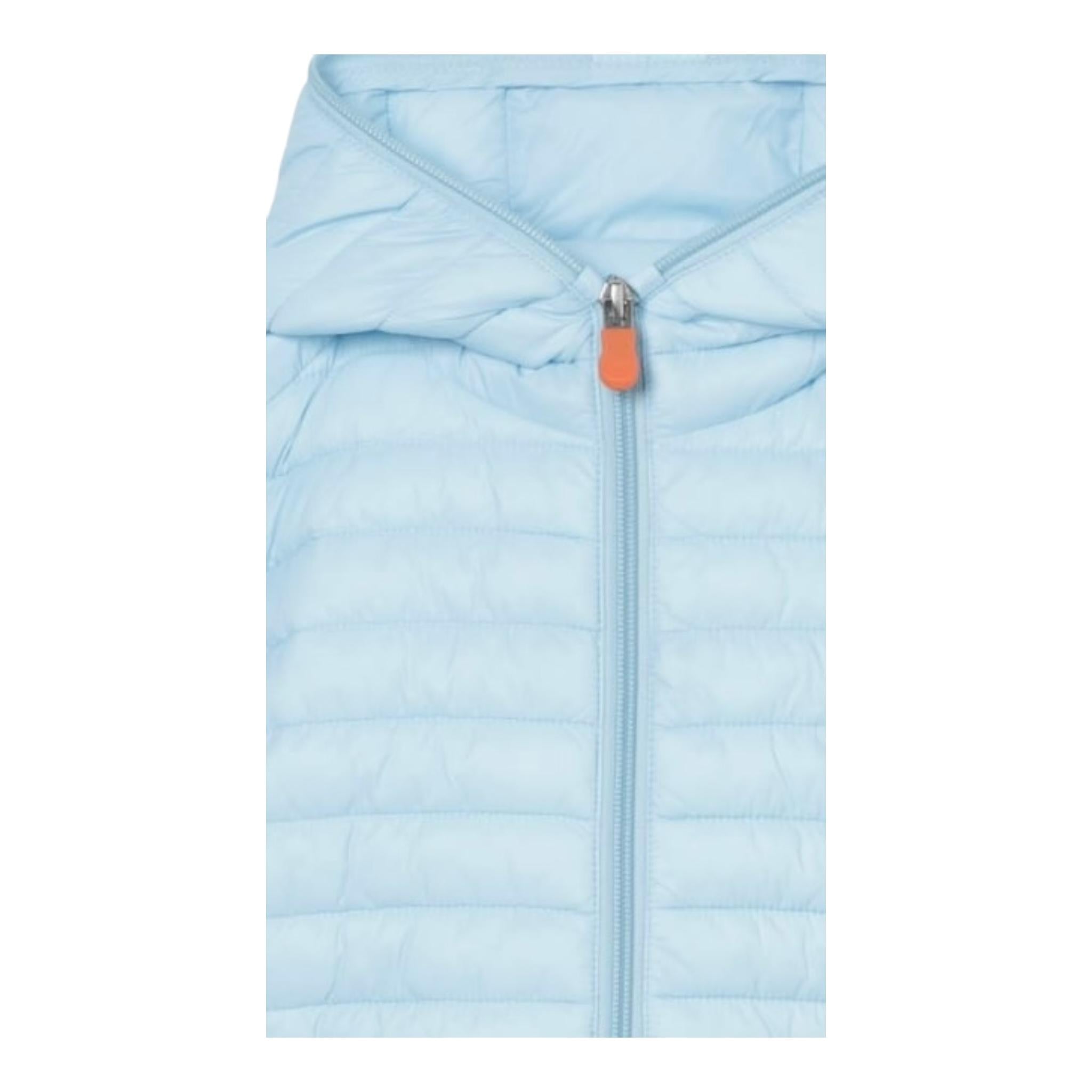 Save The Duck Giubbino Tinta Unita con Zip E Cappuccio per Neonato J30650 AZZURRO SAVE THE DUCK 