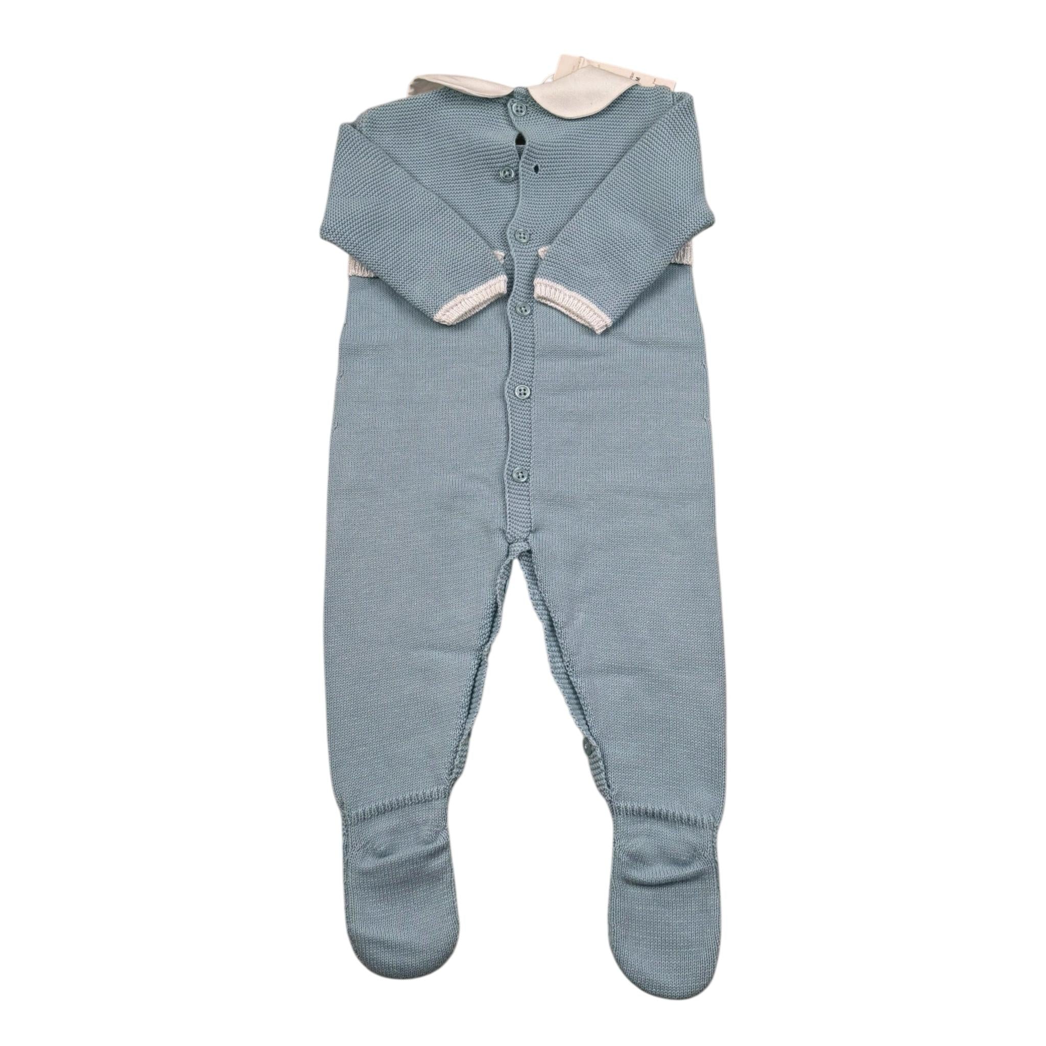 Paz Rodriguez Tutina Manica Lunga Tinta Unita per Neonato 005120786 AZZURRO PAZ RODRIGUEZ 