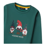 MINI BANDA felpa girocollo tinta unita con stampa gnomi Verde per Neonato 0A151 VERDE MINI BANDA 