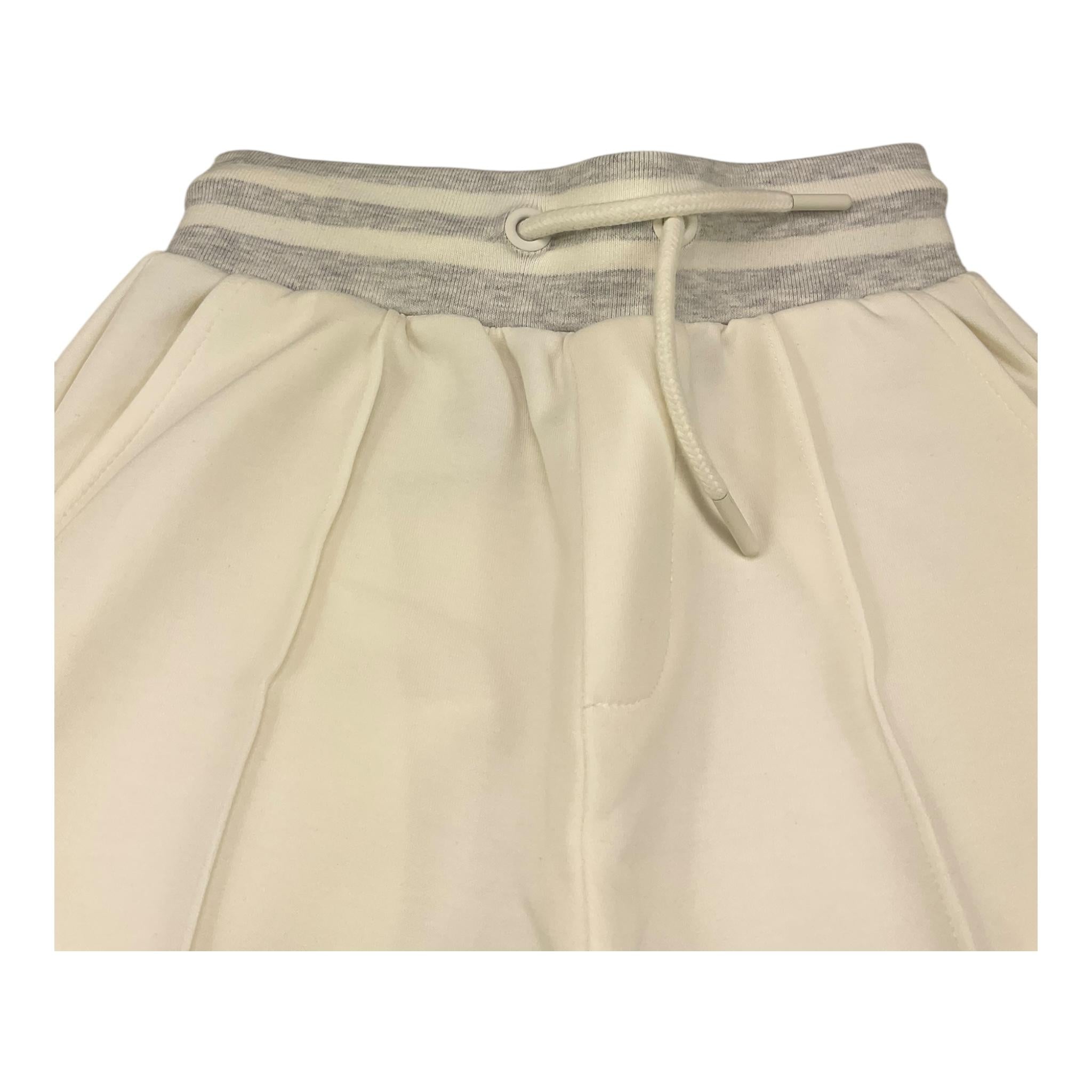 Dnj Pantalone Tinta Unita con Elastico In Vita In Contrasto per Bambino PFD5102J PANNA DNJ 