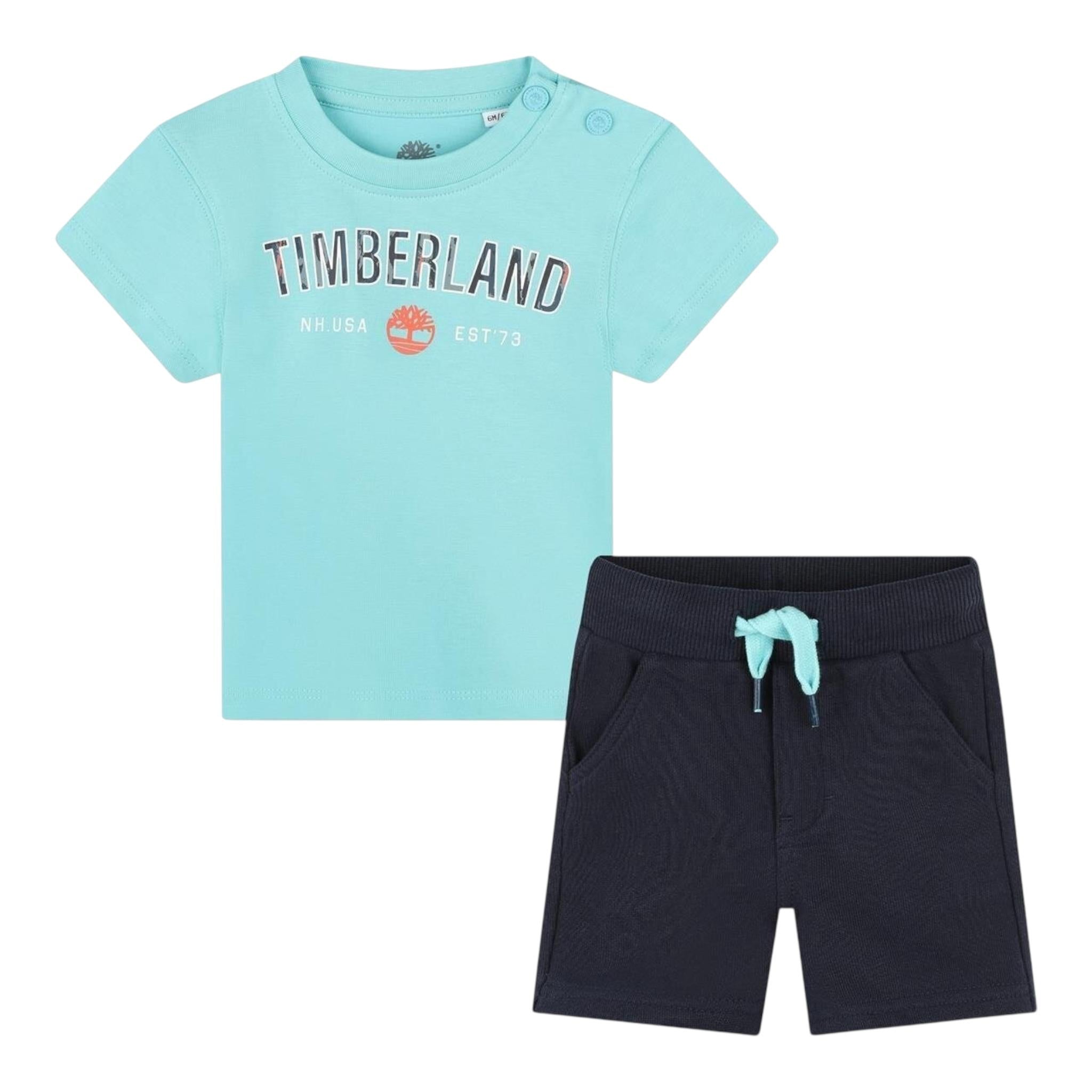 Timberland Completo 2 Pezzi T-Shirt-Bermuda per Neonato T60133 AZZURRO TIMBERLAND 