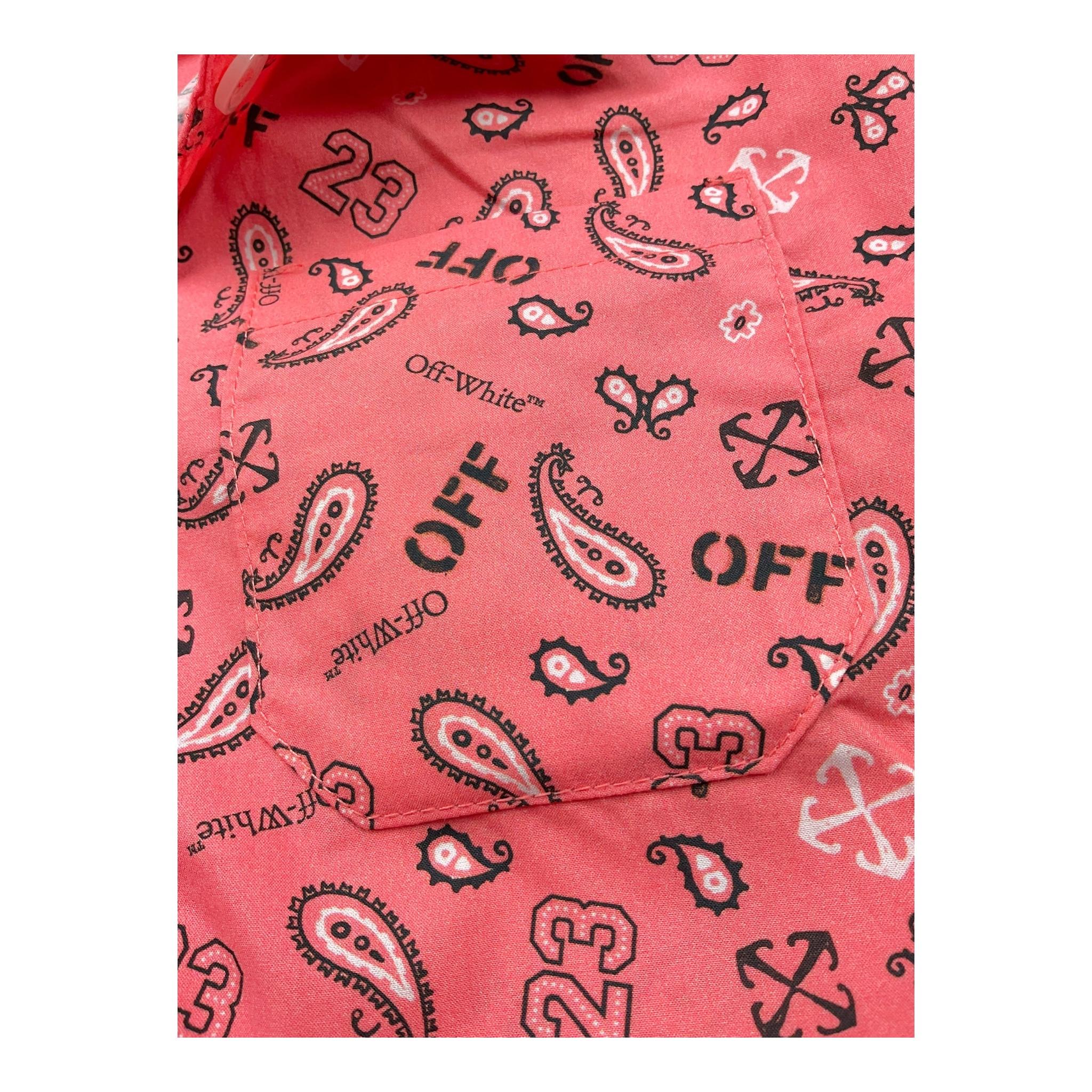 Off-White Camicia Mezza Manica Tinta Unita con Stampa per Bambina OGGA018S2 SALMONE OFF-WHITE 