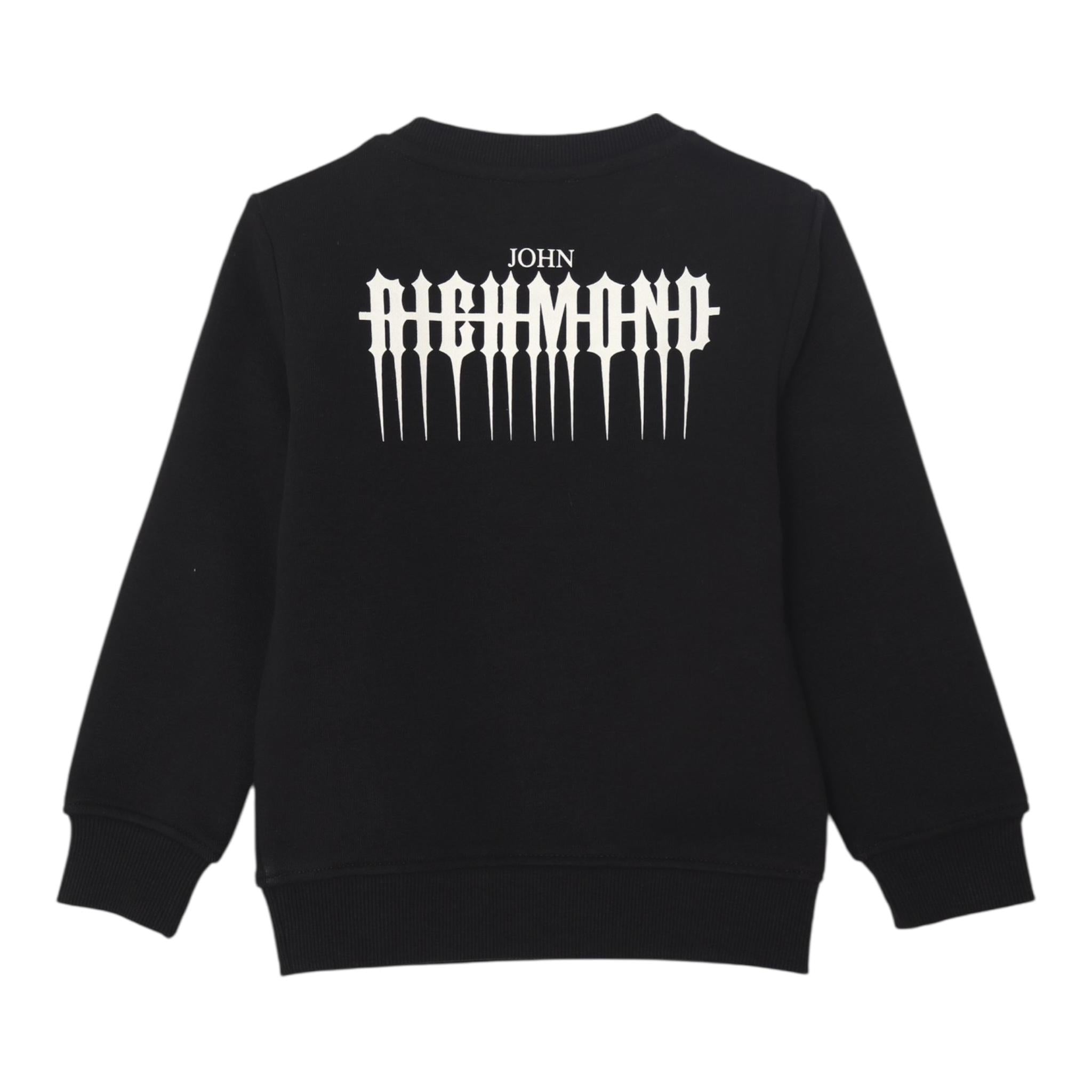 John Richmond Felpa Tinta Unita con Stampa per Neonato RIA24072FE NERO JOHN RICHMOND 