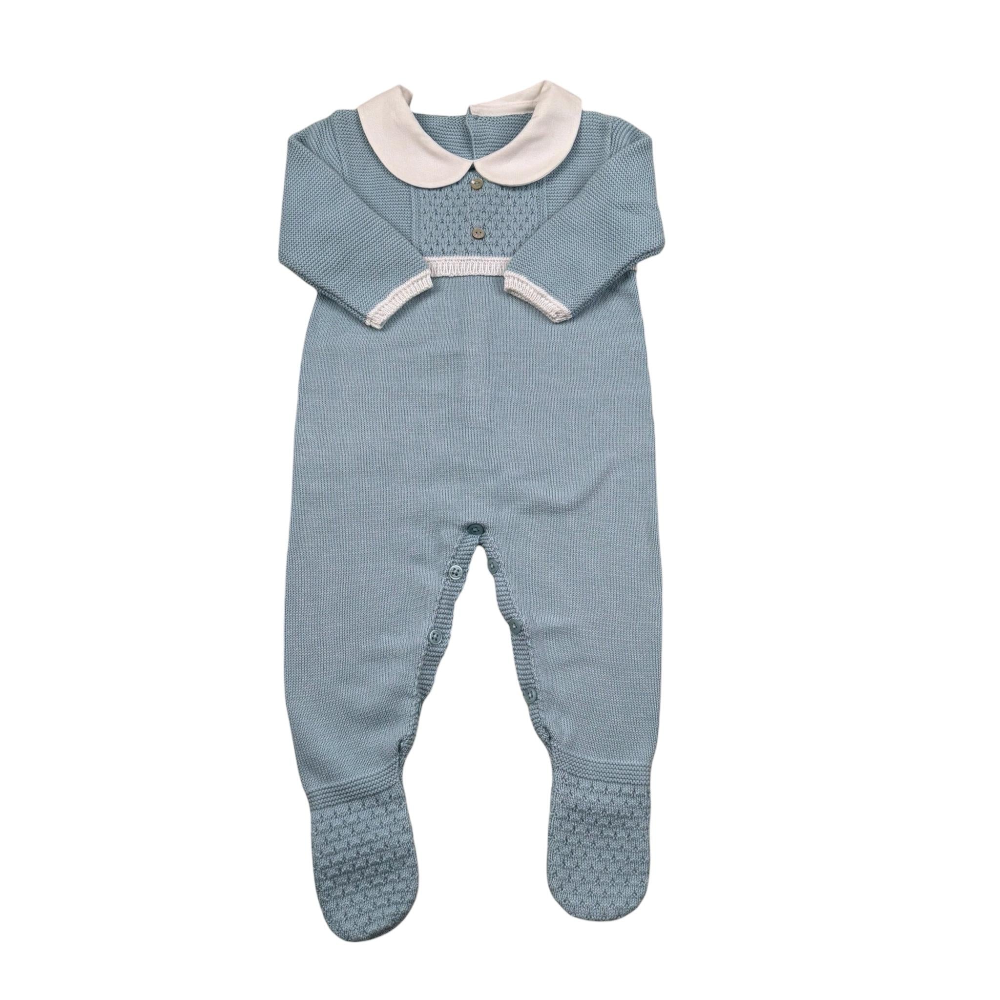 Paz Rodriguez Tutina Manica Lunga Tinta Unita per Neonato 005120786 AZZURRO PAZ RODRIGUEZ 