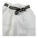 Please Pantalone Tinta Unita Modello Palazzo per Neonata PE66130G7N BIANCO PLEASE 